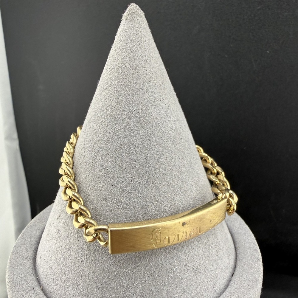 Vintage Speidel ID Bracelet Gold Tone Name "Darren" 6.5"